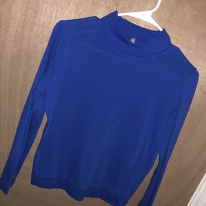 Blue Turtleneck cropped top